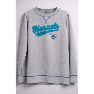 Charlotte Hornets Sweatshirt Womens XL Gray NBA Retro Logo